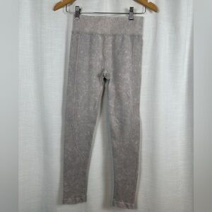 Ribbed high waisted small  Leggings Cozycore stretchy sandstone Mauve